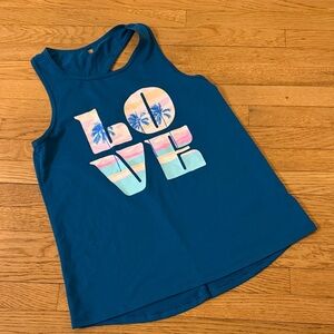 💕3 for $15💕 Teal Love Graphic Kids Tank Top